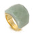 Fashion Round Stainless Steel Plating Inlay Natural Stone Rings 1 Piece