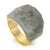 Fashion Round Stainless Steel Plating Inlay Natural Stone Rings 1 Piece