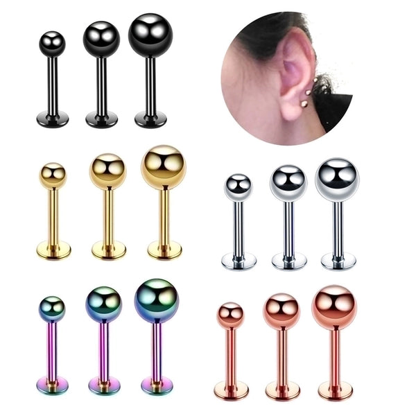 Fashion Round Stainless Steel Plating Lip Stud