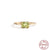 Fashion Round Sterling Silver Inlay Zircon Rings 1 Piece