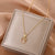 Fashion Round Titanium Steel Inlay Zircon Pendant Necklace