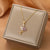 Fashion Round Titanium Steel Inlay Zircon Pendant Necklace