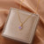 Fashion Round Titanium Steel Inlay Zircon Pendant Necklace