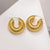 Fashion Round Titanium Steel Plating Hoop Earrings 1 Pair