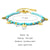 Fashion Round Titanium Steel Plating Inlay Turquoise Zircon Bracelets 1 Piece