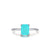 Fashion S925 Sterling Silver Classic Four-claw Imitation Tourmaline Ring Female