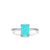 Fashion S925 Sterling Silver Classic Four-claw Imitation Tourmaline Ring Female