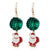 Fashion Santa Claus Christmas Socks Bell Alloy Pearl Inlay Rhinestones Women's Drop Earrings 1 Pair