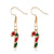 Fashion Santa Claus Christmas Socks Bell Alloy Pearl Inlay Rhinestones Women's Drop Earrings 1 Pair