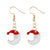 Fashion Santa Claus Christmas Socks Bell Alloy Pearl Inlay Rhinestones Women's Drop Earrings 1 Pair