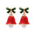 Fashion Santa Claus Christmas Socks Bell Epoxy Alloy Earrings