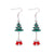 Fashion Santa Claus Christmas Socks Bell Epoxy Alloy Earrings