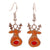 Fashion Santa Claus Christmas Socks Bell Epoxy Alloy Earrings