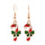 Fashion Santa Claus Christmas Socks Bell Epoxy Alloy Earrings