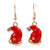 Fashion Santa Claus Christmas Socks Bell Epoxy Alloy Earrings