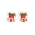 Fashion Santa Claus Christmas Socks Bell Epoxy Alloy Earrings