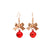 Fashion Santa Claus Christmas Socks Bell Epoxy Alloy Earrings