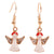 Fashion Santa Claus Christmas Socks Bell Epoxy Alloy Earrings