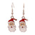 Fashion Santa Claus Christmas Socks Bell Epoxy Alloy Earrings