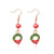 Fashion Santa Claus Christmas Socks Bell Epoxy Alloy Earrings