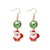 Fashion Santa Claus Christmas Socks Bell Epoxy Alloy Earrings