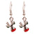 Fashion Santa Claus Christmas Socks Bell Epoxy Alloy Earrings