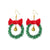 Fashion Santa Claus Christmas Socks Bell Epoxy Alloy Earrings