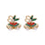 Fashion Santa Claus Christmas Socks Bell Epoxy Alloy Earrings