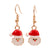 Fashion Santa Claus Christmas Socks Bell Epoxy Alloy Earrings