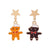 Fashion Santa Claus Christmas Socks Bell Epoxy Alloy Earrings