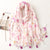 Fashion Scarf Pink Butterfly Sprinkle Gold Powder Tassel Scarf Shawl