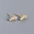 Fashion Sector Silver Plating Zircon Ear Studs 1 Pair