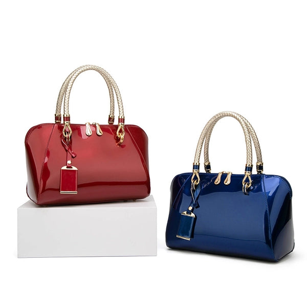 Fashion Shiny Patent Leather One-shoulder Handbags