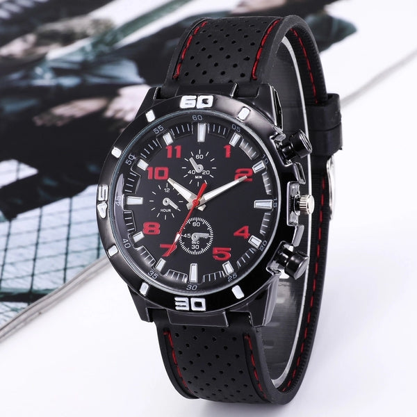 Fashion Silicone Car Line Men's Quartz Watch Casual Sports Watch Manufacturers Watch Men