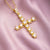 Fashion Simple Cross Pendant Copper Micro Inlaid Zircon Stainless Steel Necklace