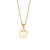 Fashion Simple Elegant Round Shell Hollow Letter Stainless Steel Necklace