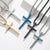 Fashion Simple Frosted Cross Pendant Stainless Steel Necklace