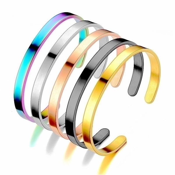 Fashion Simple Gold Plated Bracelet C-shaped Titanium Steel Bracelet