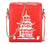 Fashion Simple  Pu Chain Messenger Bag Personality Red Iron Tower Printing Shoulder Bag