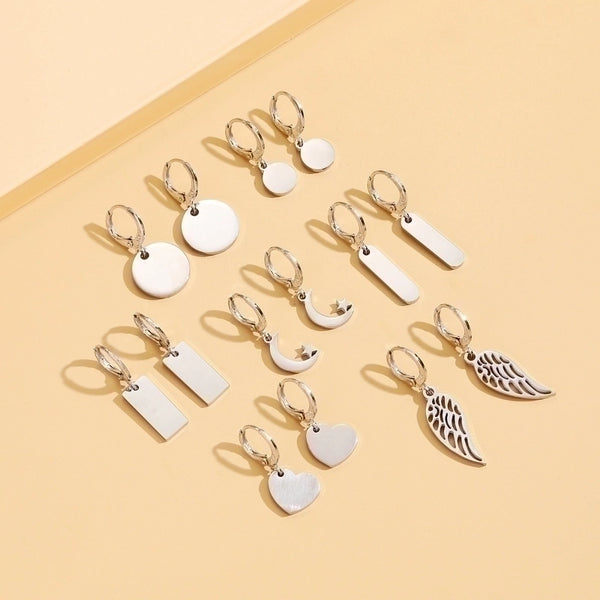 Fashion Simple Stainless Steel Earrings Geometric Drop Earrings