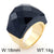 Fashion Simple Stainless Steel Multicolor Glass Ring Wholesale Hello Jewelry