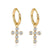 Fashion Simple Style Cross Plating Titanium Steel Artificial Gemstones Earrings