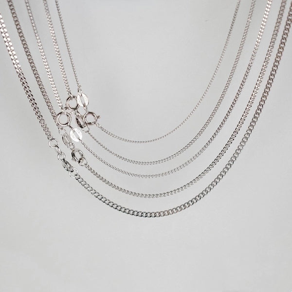 925 Sterling Silver Plating Metal Chain Geometric Necklace