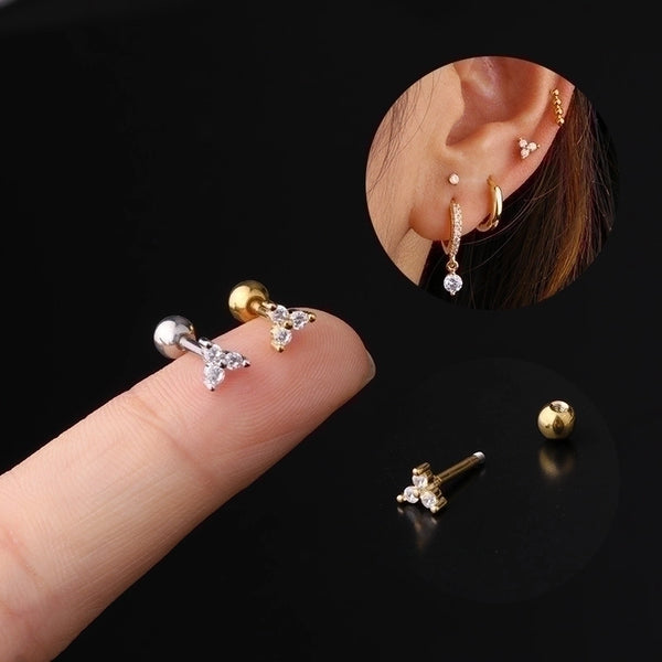 Fashion Simple Style Zircon Copper Earrings