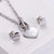 Fashion Simple To Buckle Heart-shaped Pendant Necklace Earrings Set