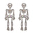 Fashion Skeleton Diamond Alloy Acrylic Earrings Ear Studs