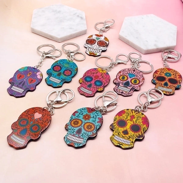 Fashion Skull Arylic Stoving Varnish Halloween Unisex Bag Pendant Keychain