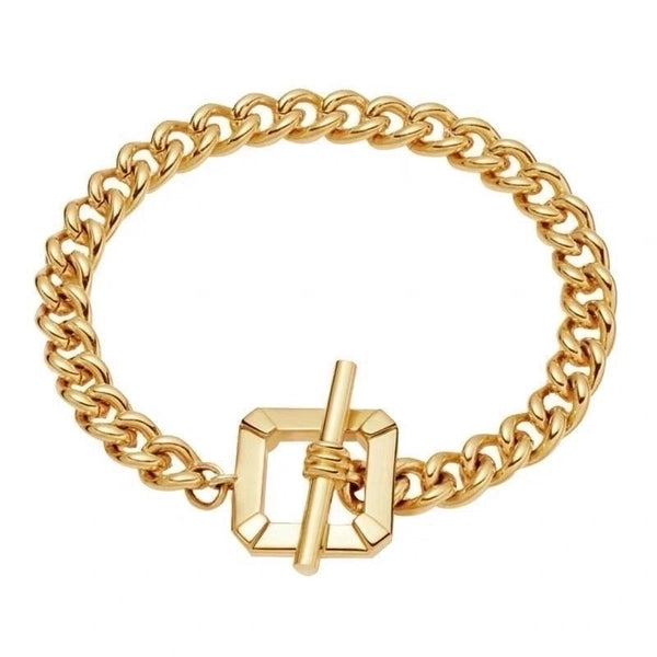 Fashion Solid Color 304 Stainless Steel 14K Gold Plated Bracelets In Bulk