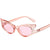 Fashion Solid Color Ac Cat Eye Diamond Full Frame Women's Sunglasses