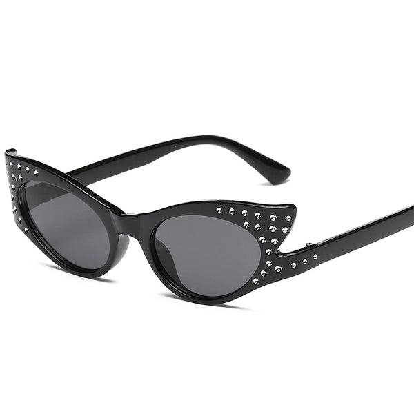 Fashion Solid Color Ac Cat Eye Diamond Full Frame Women's Sunglasses